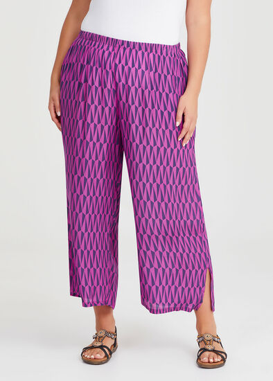 Plus Size Geo Natural Wide Pant