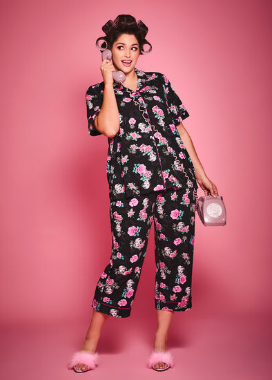 Plus Size Marilyn Rose Pyjama Pant