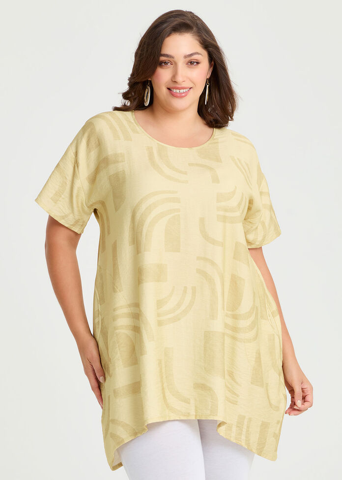 Tulip Evoke Natural Tunic, LEMON PRINT, hi-res