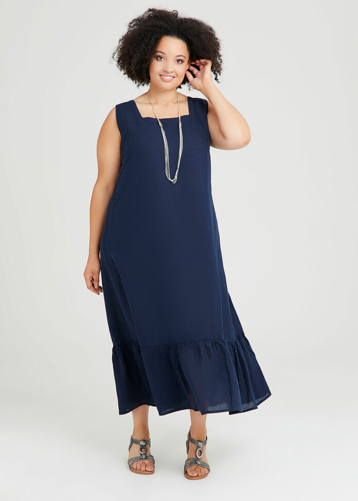 blue dress delta Delta Embroidered Midi Dress main image 0