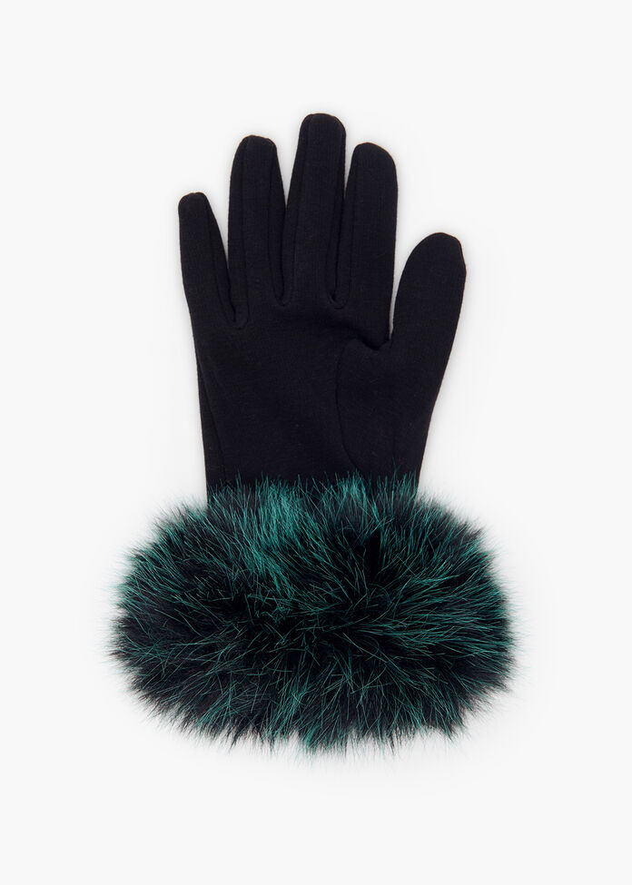 Faux Fur Gloves, , hi-res