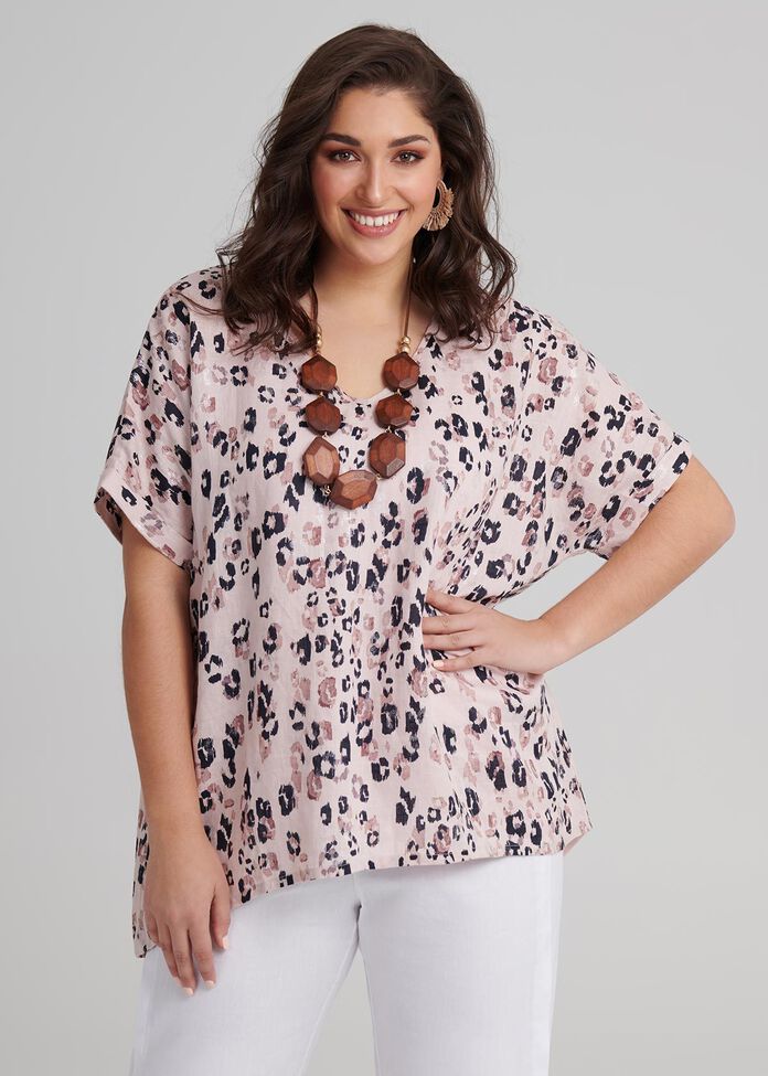 Linen Jamila Top, , hi-res