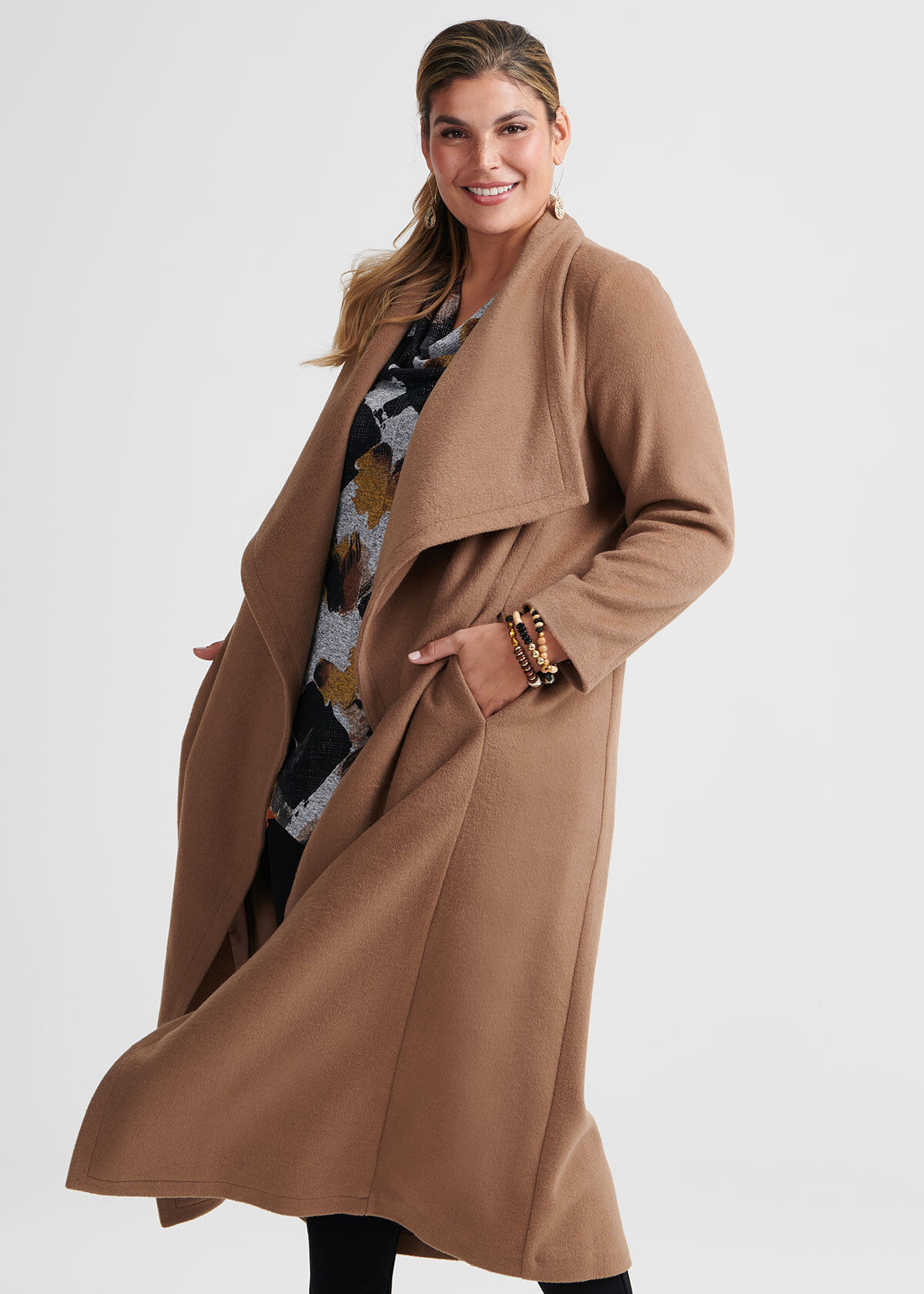 waterfall coat with hood