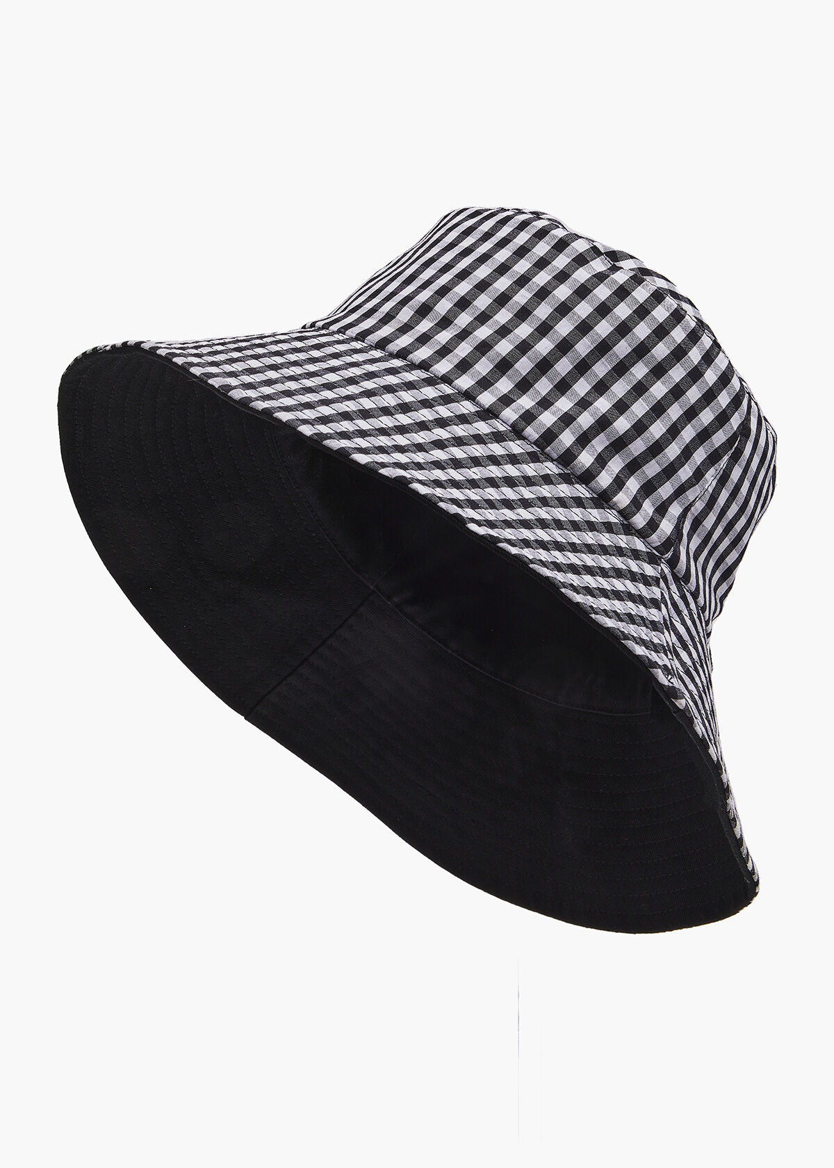 Gingham shop bucket hat