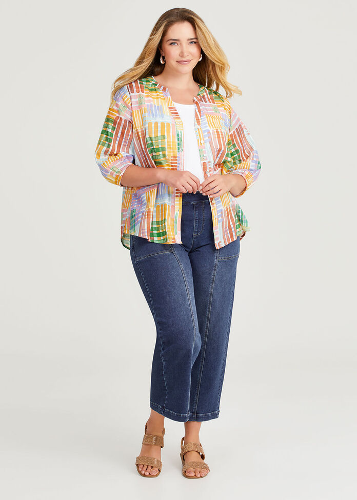 Cotton Art Stripe Top, , hi-res
