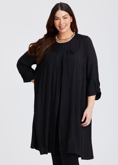 Plus Size Amber Crinkle Split Front Tunic