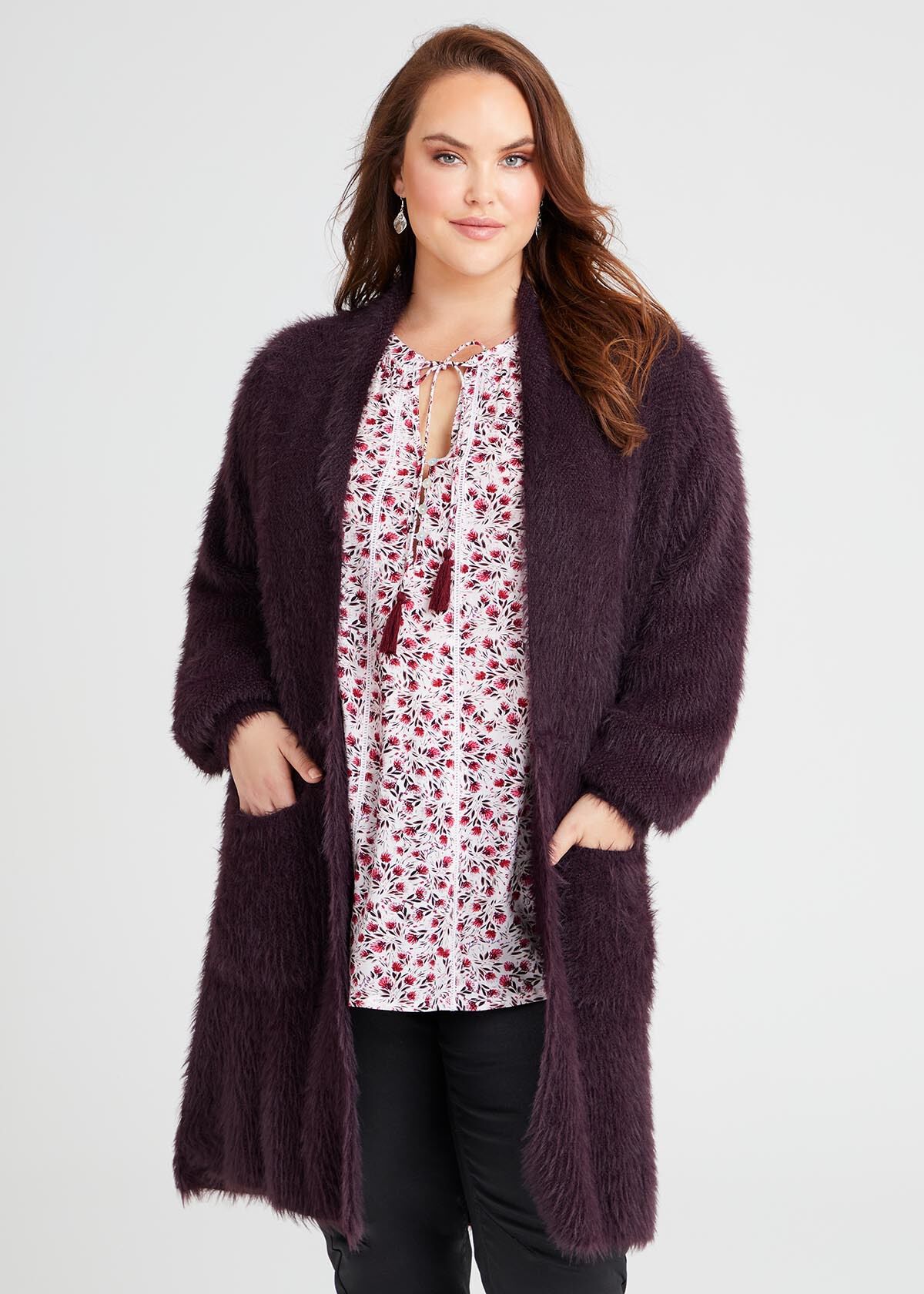 Plus size fluffy cardigan new arrivals