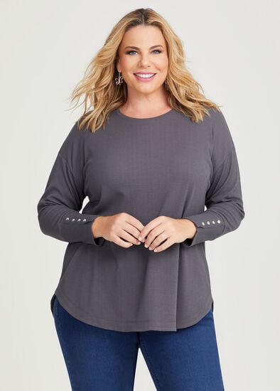Plus Size Rib Hi-lo Top