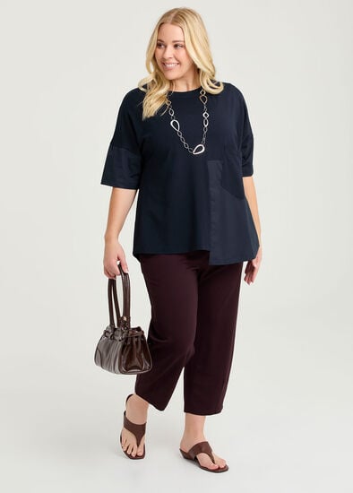 Plus Size Petite Lantern Bamboo Ponte Pant