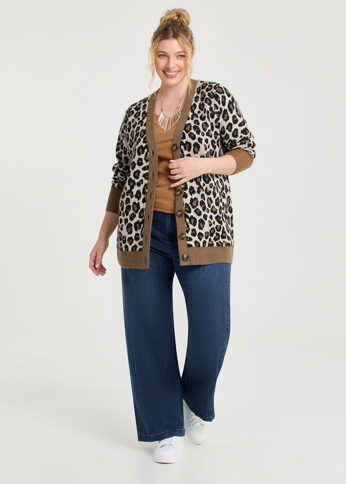 Animal Button Through Cardigan, , hi-res