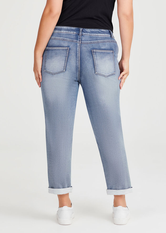 Petite Easy Fit Denim Jean, EDEN BLUE DENIM, hi-res