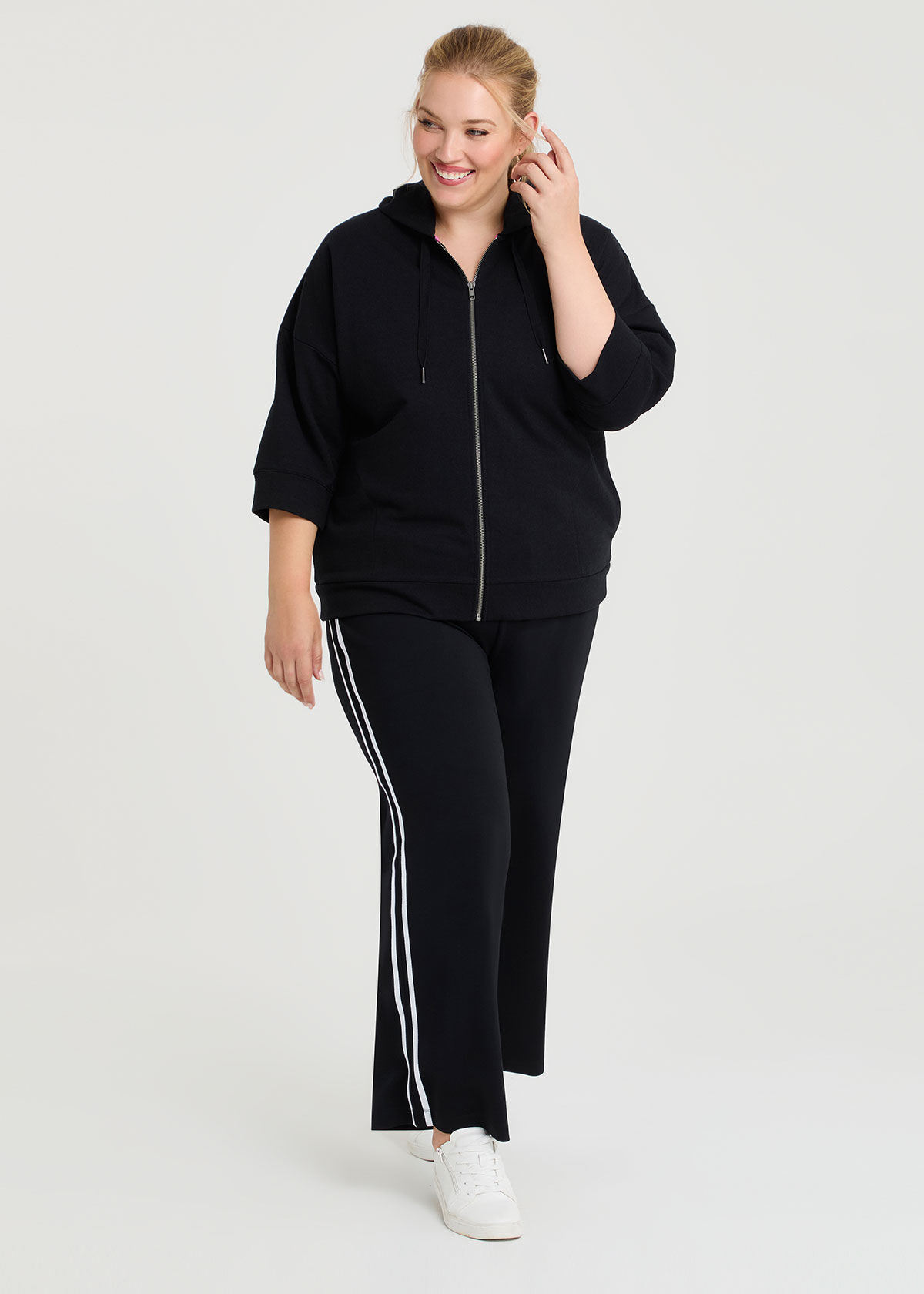 Shop Plus Size Modal Side Stripe Trackpant, Black | Taking Shape AU