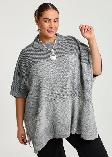 Grey Tones Relaxed Poncho