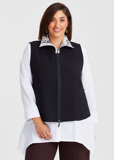 Plus Size Reversible Quilt Natural Vest