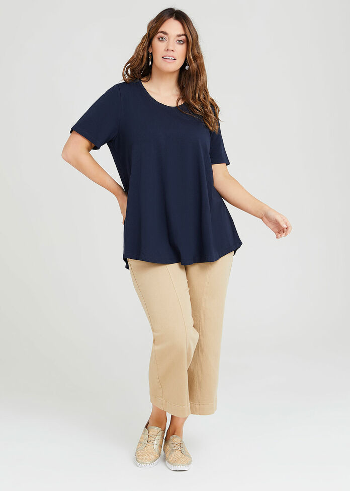 Shop Plus Size Solid Seam Front Wide Leg Jean in Brown | Sizes 12-30 ...