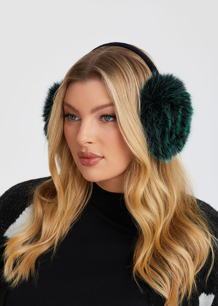 Faux Fur Ear Muffs, , hi-res