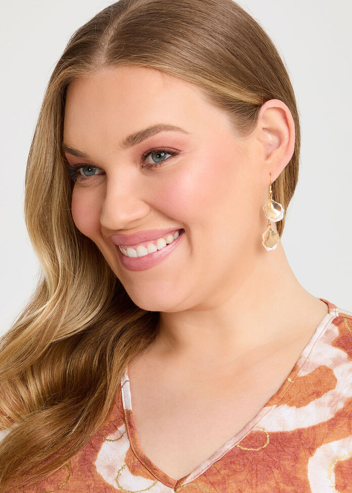 Natural Petal Leaf Earrings, , hi-res