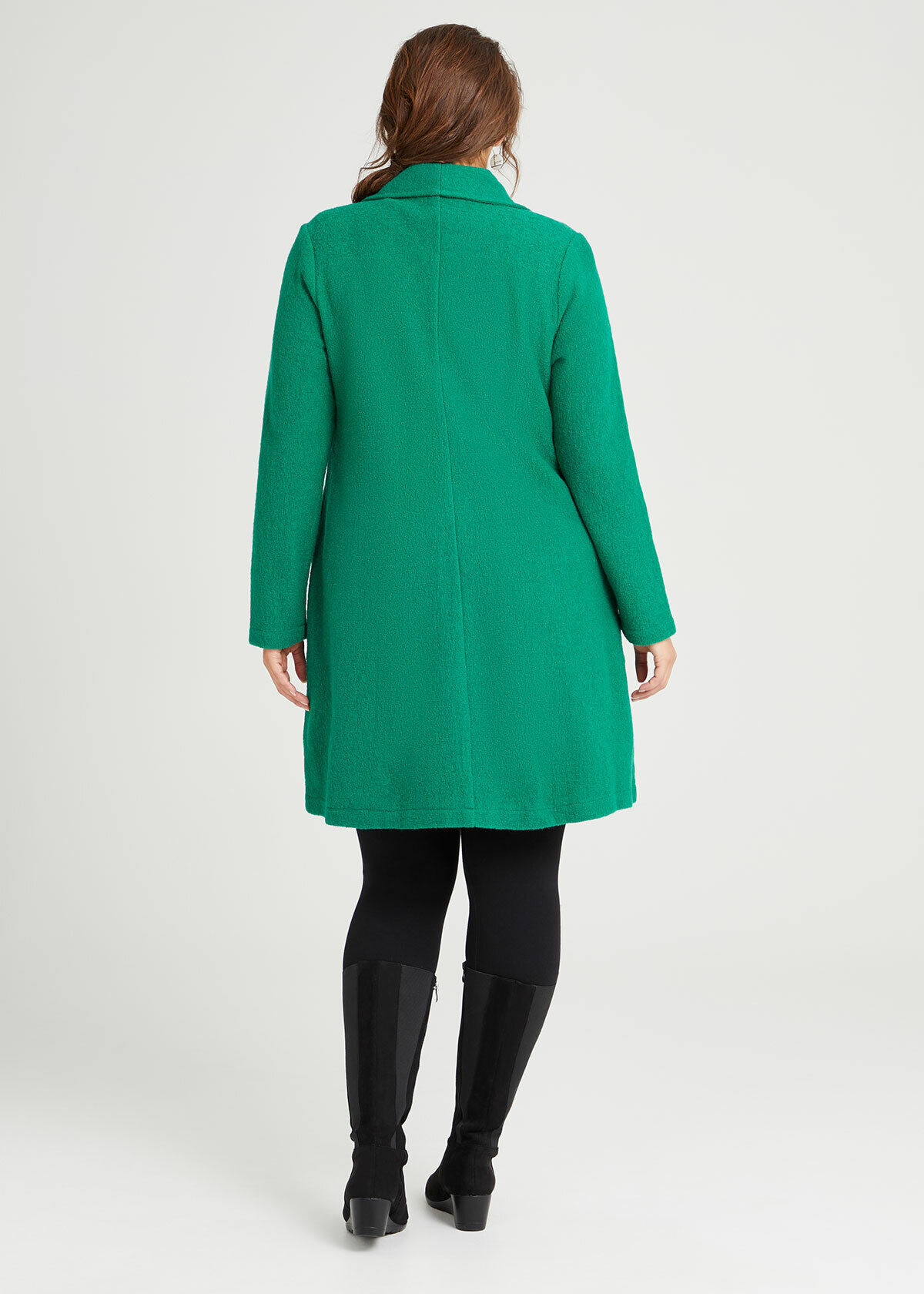 Shop Plus Size Morgan Boiled Wool Coat in Green Taking Shape AU