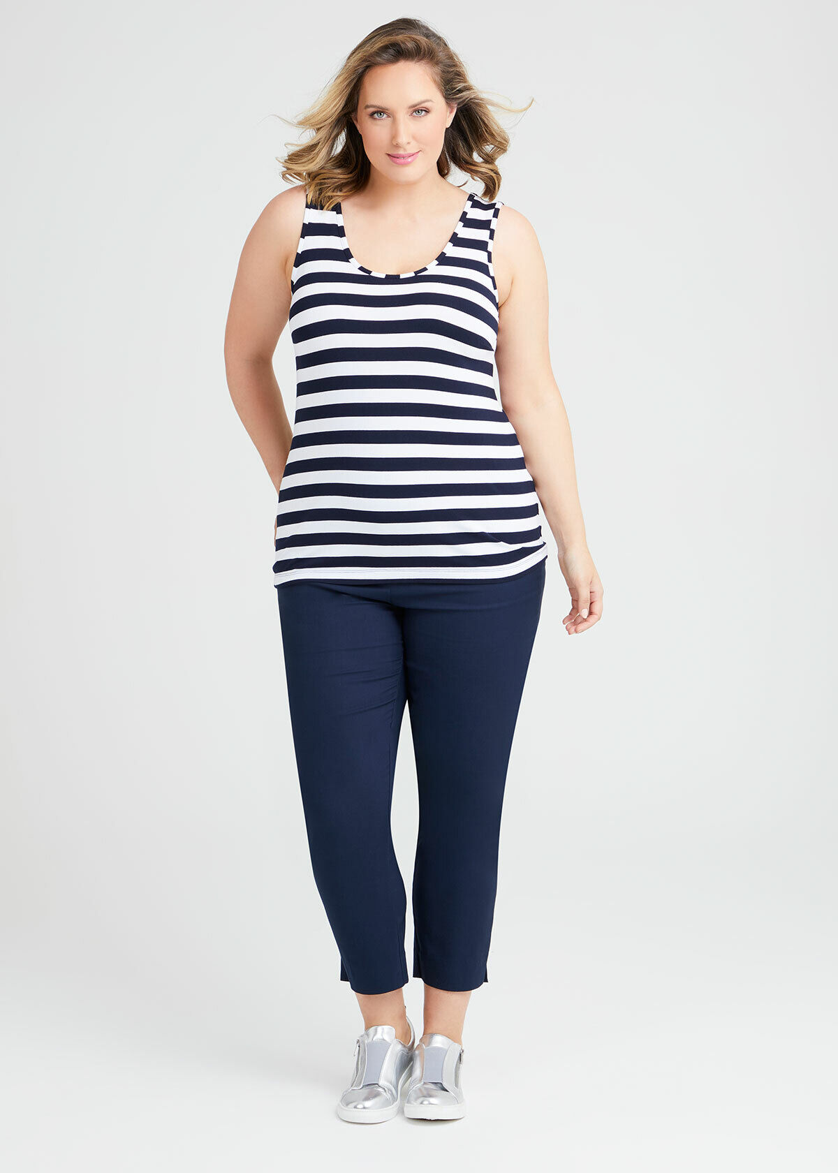 Plus size white dress slacks top