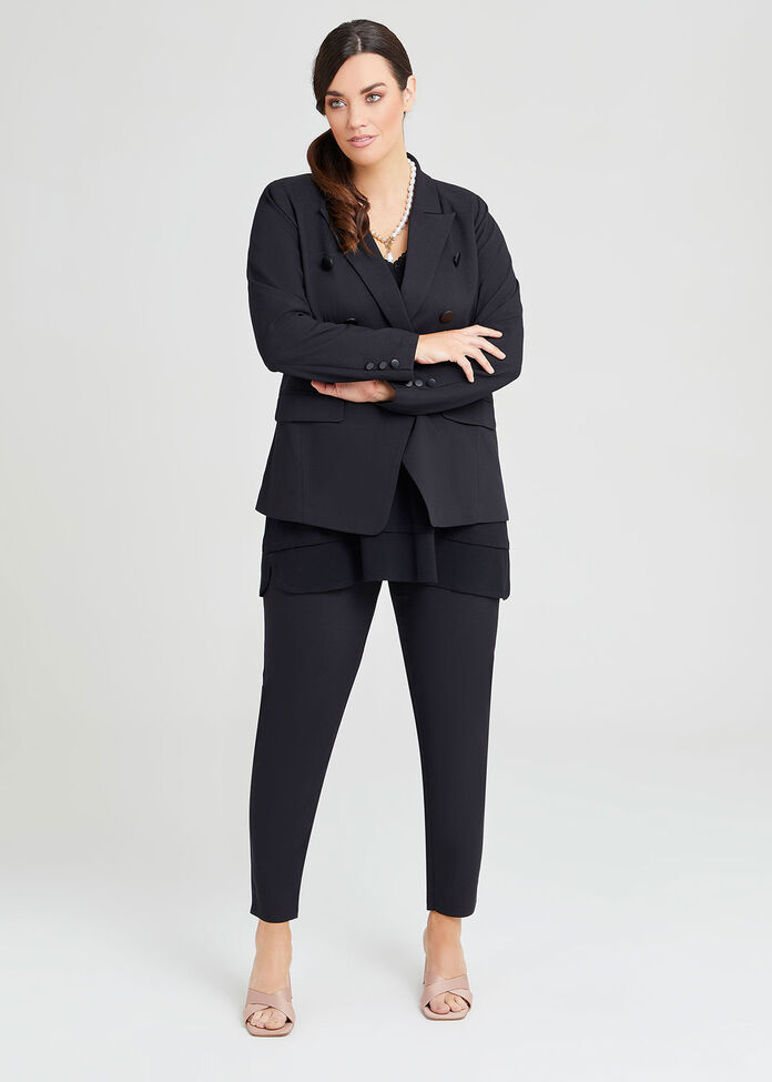 Shop Plus Size Ebony Slim Leg Suit Pant in Black Taking Shape AU
