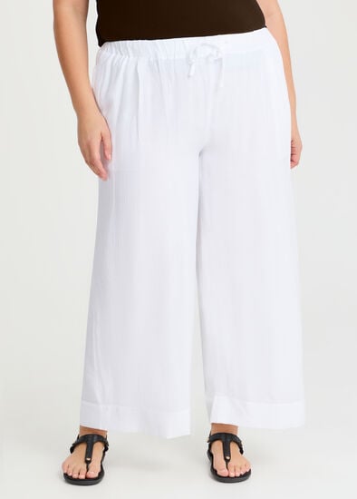 Plus Size Petite Natural Wide Leg Pant