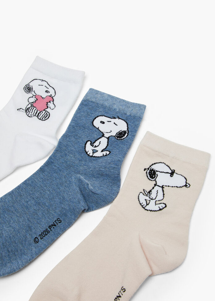 3 Pack Snoopy Cotton Socks, , hi-res