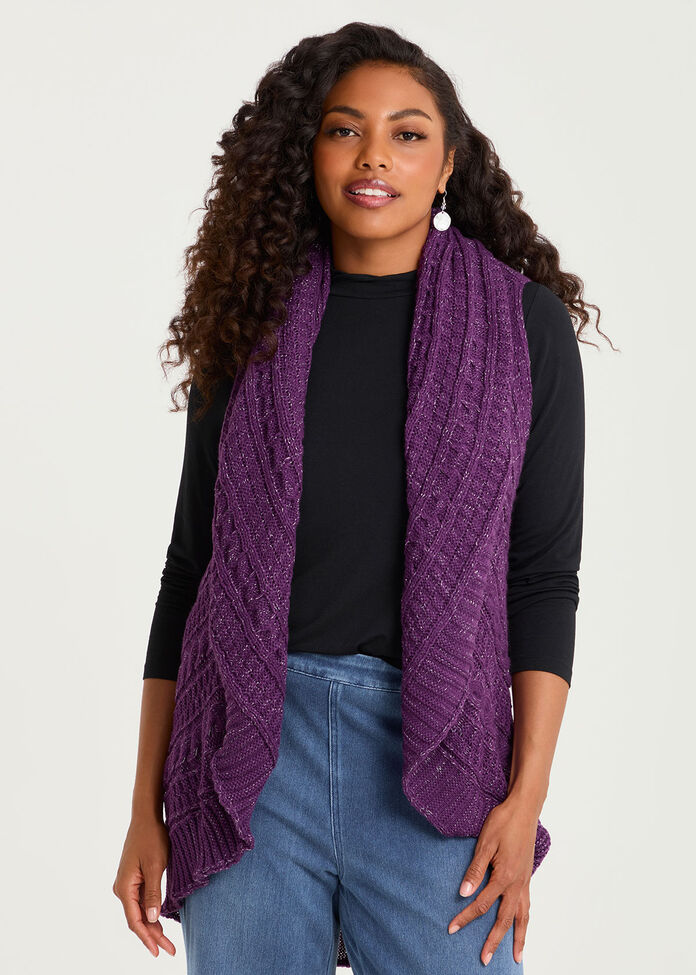 Lurex Thread Cascading Vest, , hi-res