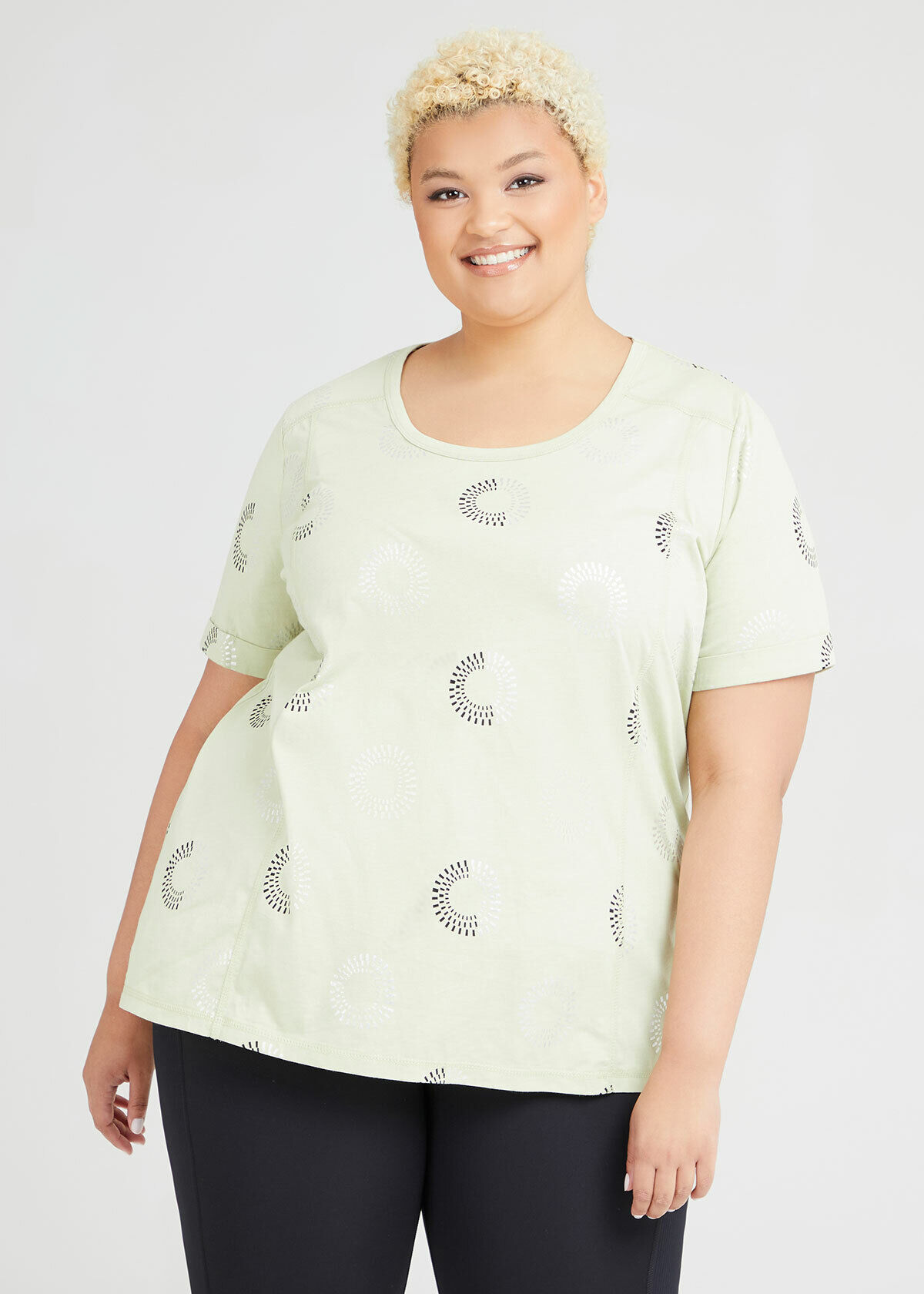 Shop Organic Spliced Foil Print Tee in 
