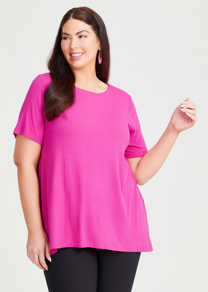 Natural Essential Rib Top, , hi-res