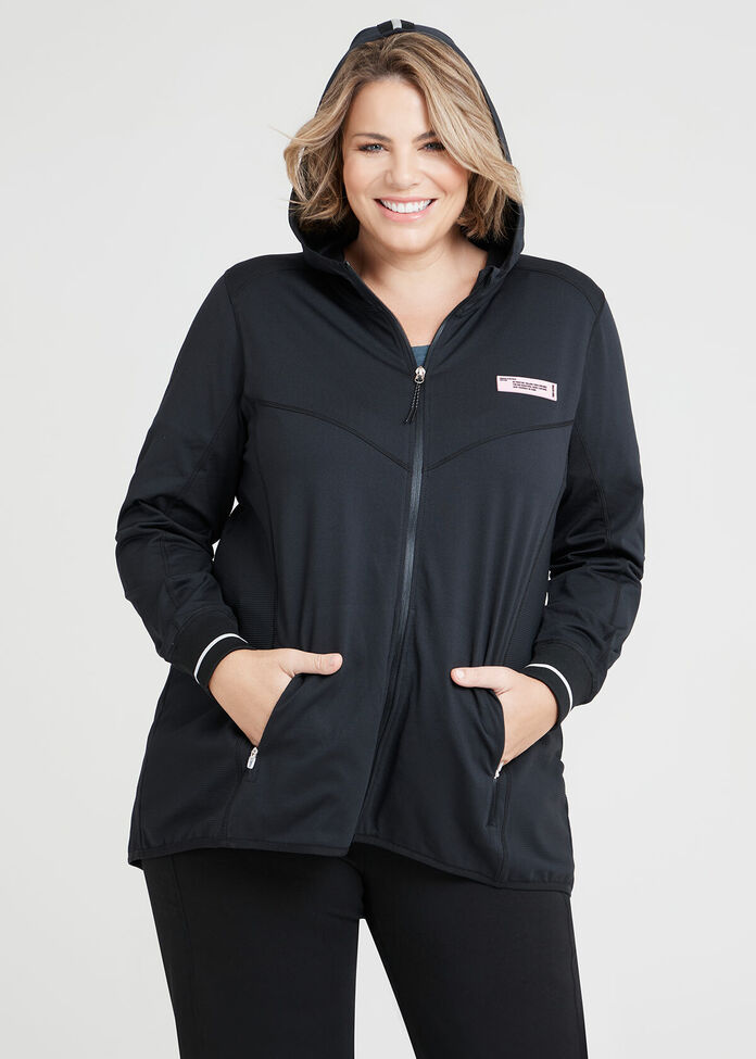 Shop Plus Size Tech Active Zip Jacket in Black Taking Shape AU