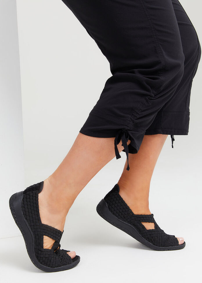 Shop Woven Stretch Covered Sandal Wide Fit Shoes Taking Shape AU