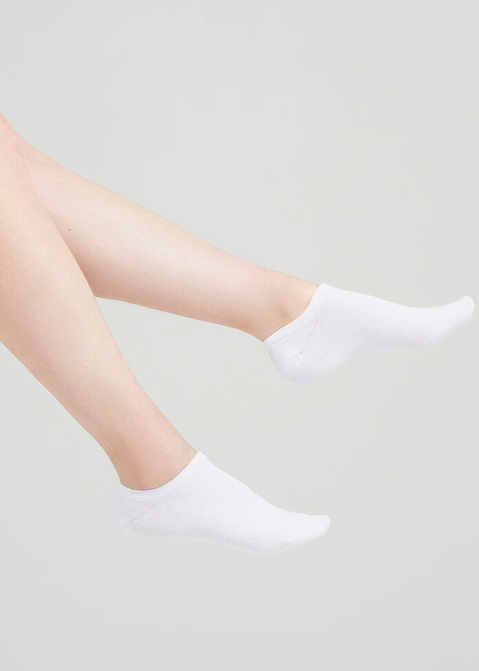 5 Pack White Bamboo Ankle Socks, , hi-res