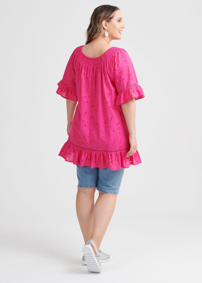 Cotton Broderie Tunic, , hi-res