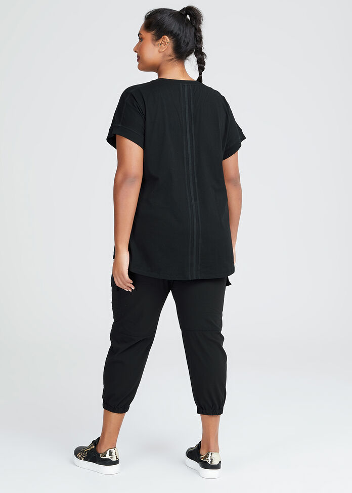 Shop Plus Size Cotton Puff Print Star Top in Black | Taking Shape AU