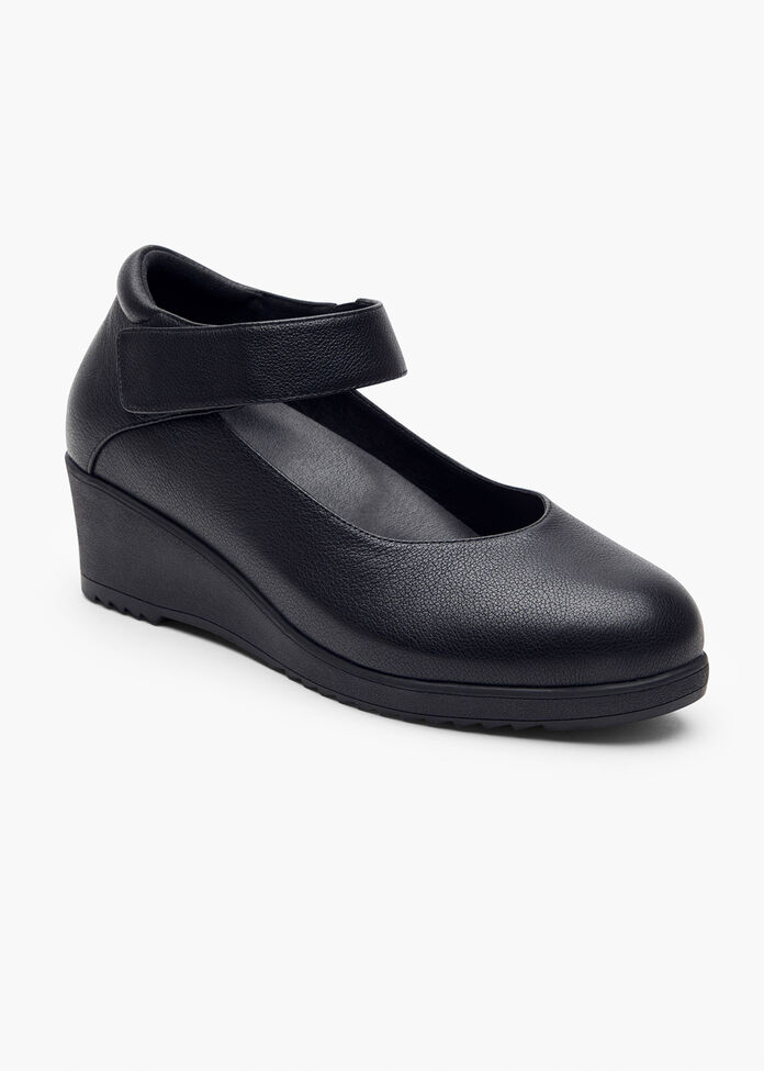 Black Orthotic Ankle Strap Court Shoes Taking Shape AU