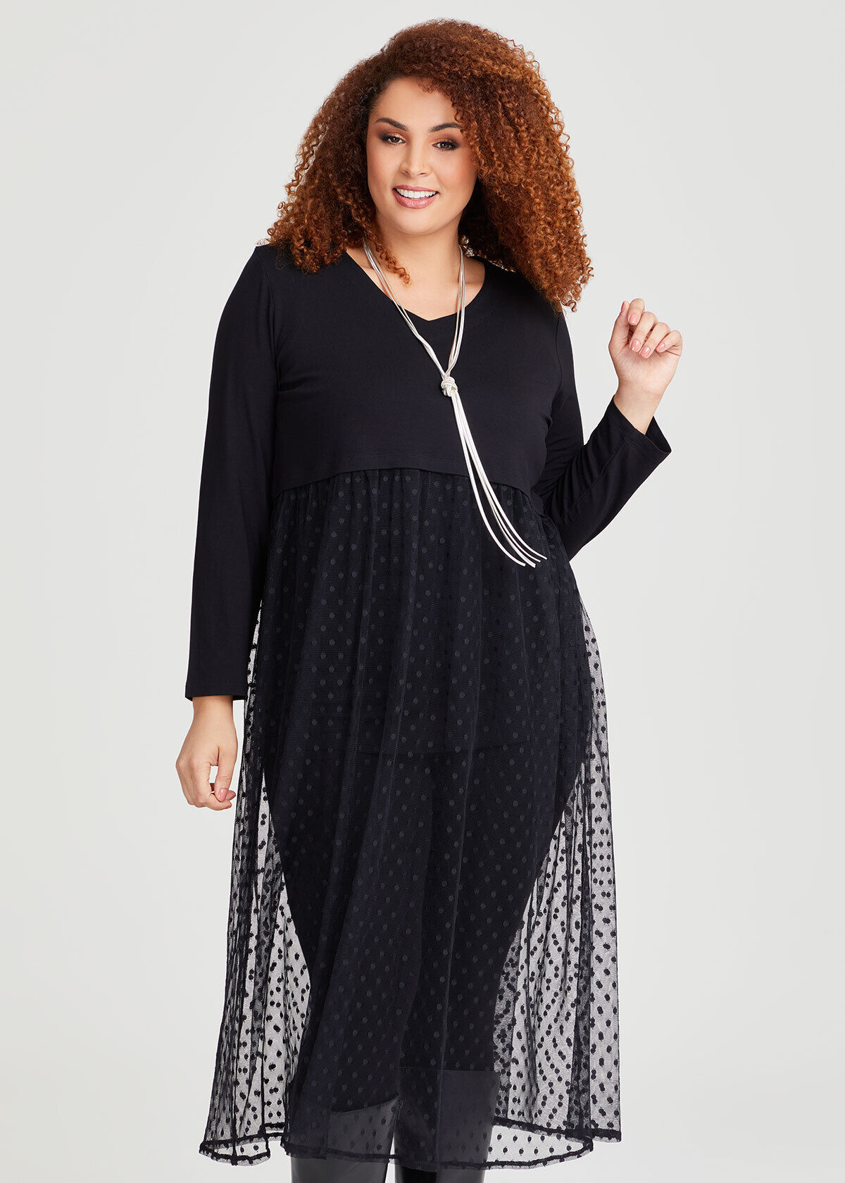 Black mesh dress plus size 2025