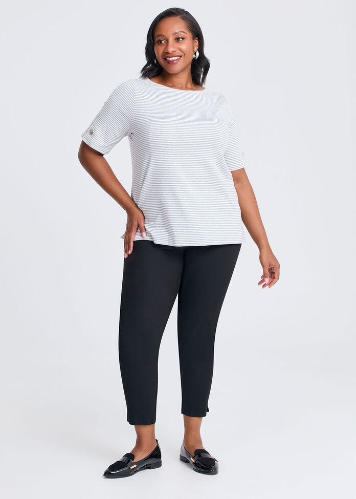 Cotton Stripe T-shirt, , hi-res