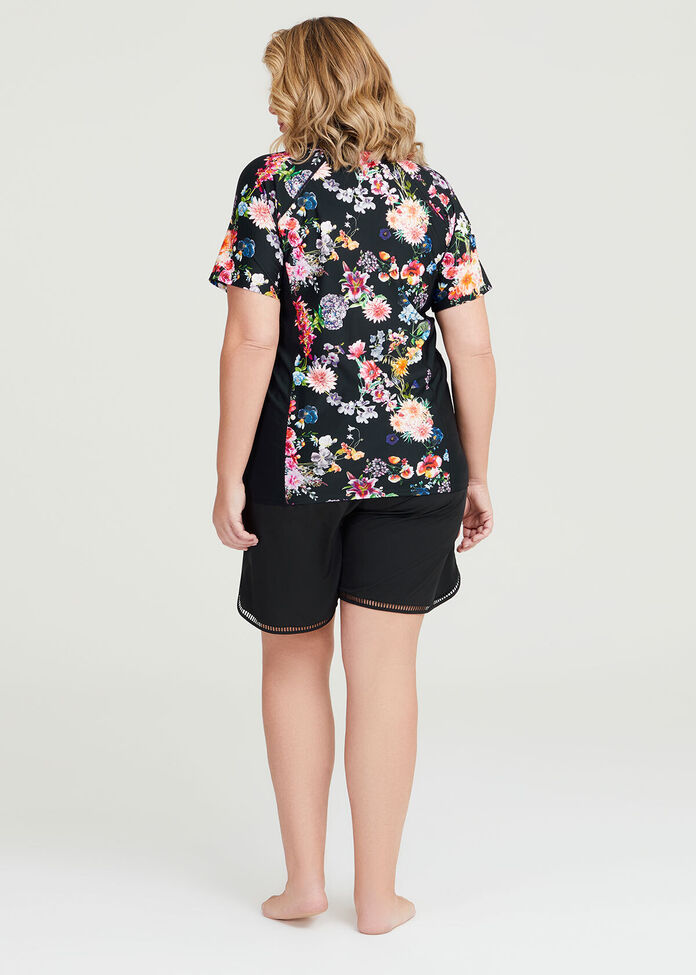 Shop Plus Size Dark Floral Rash Vest in Multi Taking Shape AU
