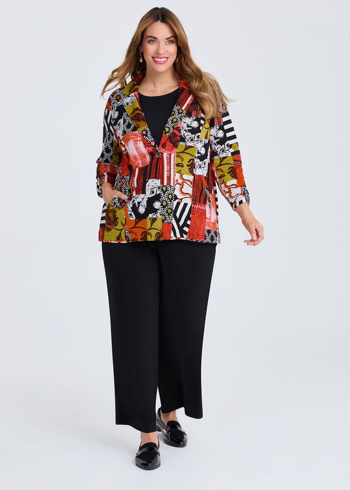Relax Print Ponte Blazer, , hi-res