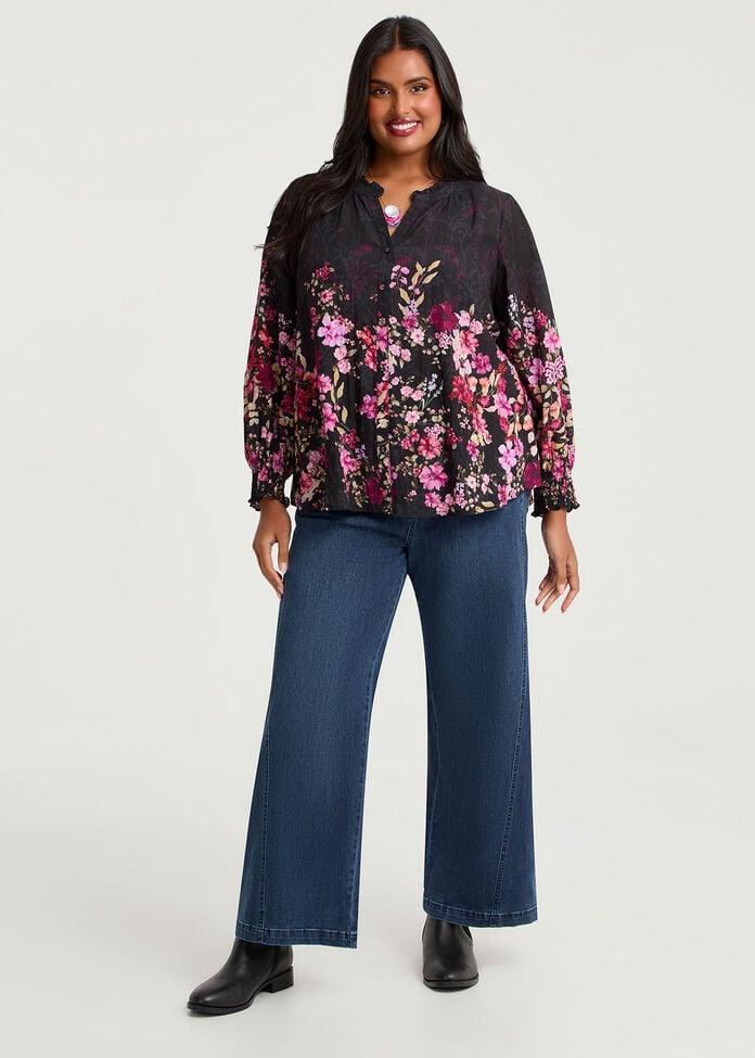 Natural Floral Border Top, , hi-res