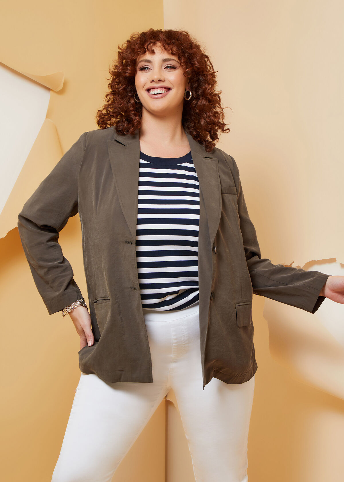 Green blazer womens deals plus size