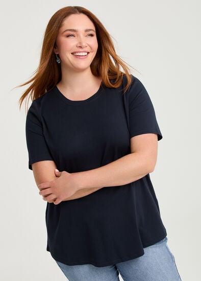 Plus Size Organic Cotton Crew Neck T-shirt