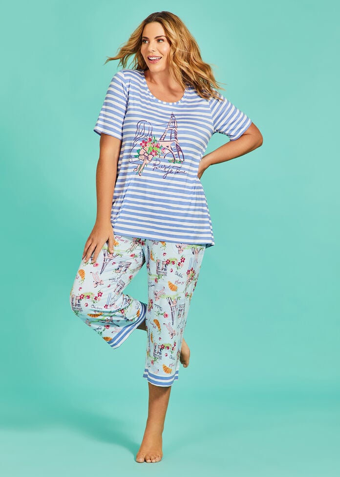 Shop Plus Size Bamboo Parisian Pyjama Pant, Multi | Taking Shape AU