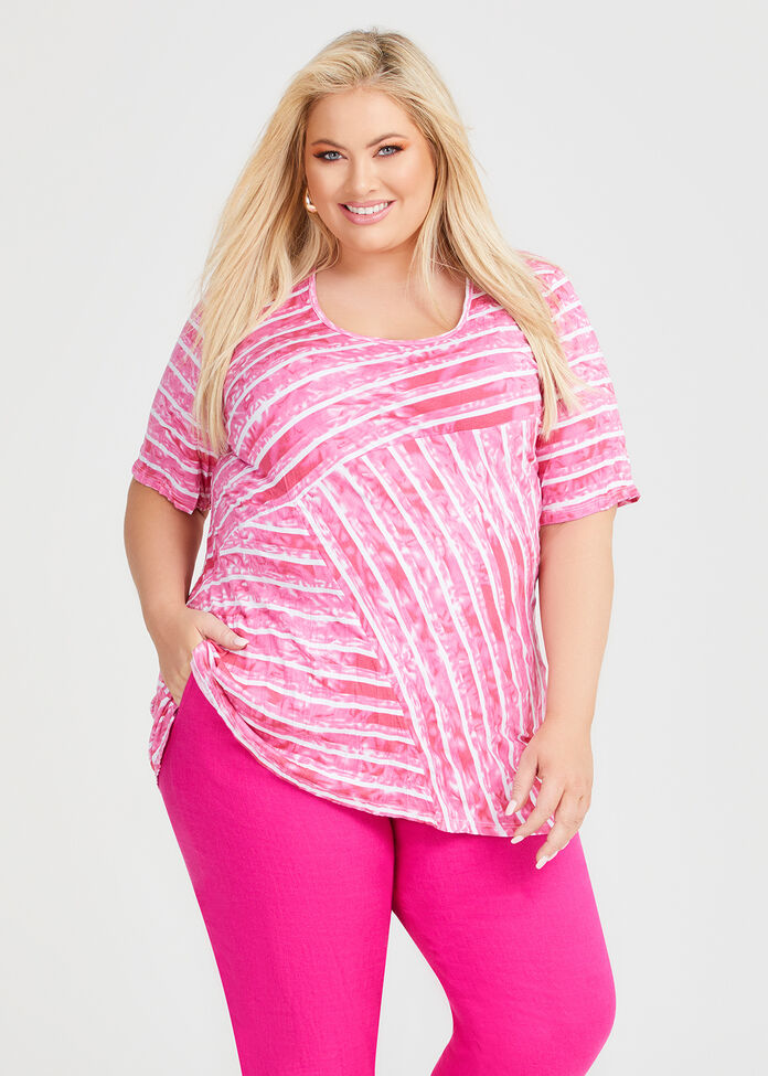 Spliced Stripe Bamboo Top, , hi-res