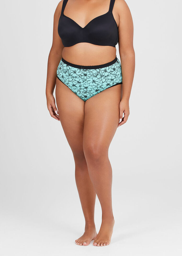 5 Pack Cotton Floral Briefs, , hi-res