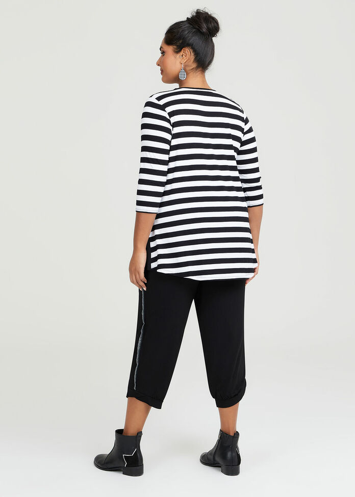 Shop Plus Size Natural Lola Stripe Top in Black | Taking Shape AU