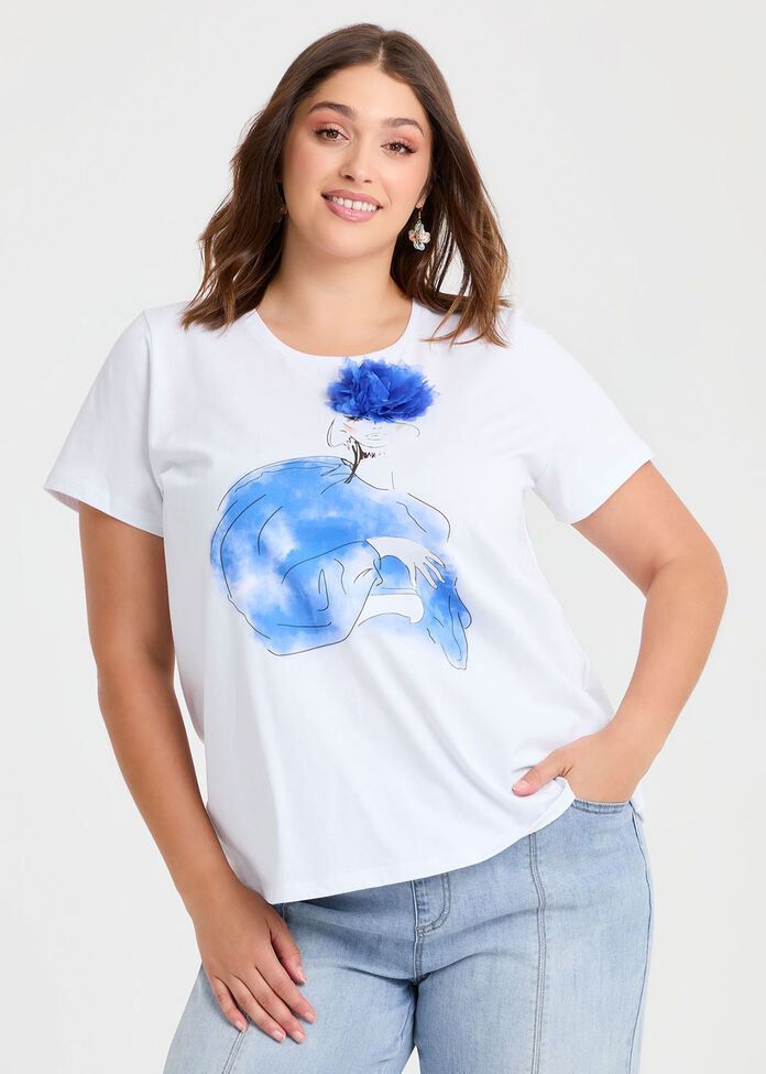 Cotton Fashionista T-shirt, WHITE, hi-res