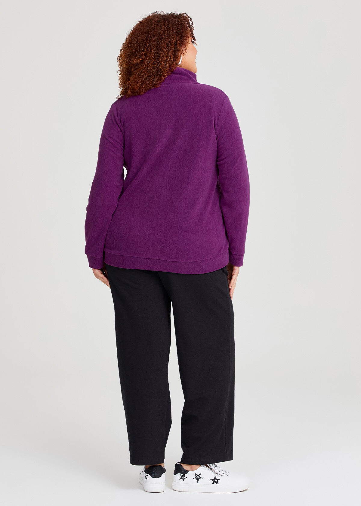 Shop Plus Size Polar Fleece Zip Front Jacket in Red Taking Shape AU