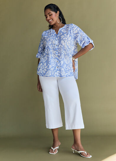Plus Size Blue Batik Outfit