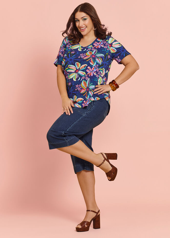 Ettavee Flowers Cotton T-shirt, , hi-res